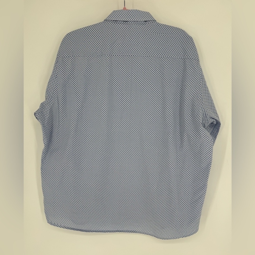 Johnston & Murphy Men's Light Blue Geometric Button-Down Size XXL 100% Cotton - Picture 2 of 4